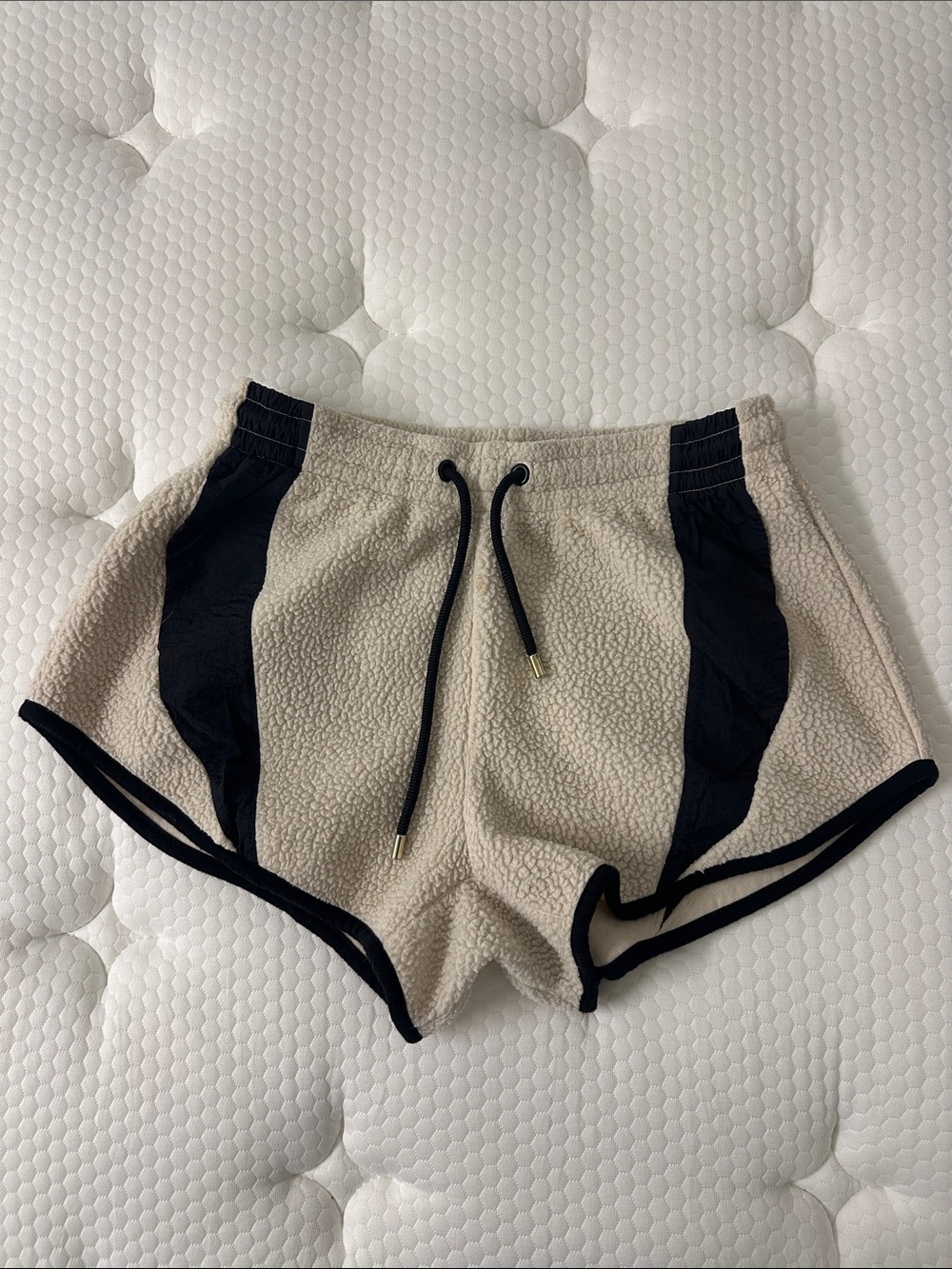 P.E Nation Beige and Black Terry Athletic Shorts